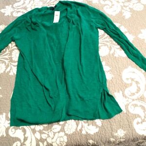 Green Gap Open Cardigan